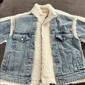 Blank NYC Bear Hug Denim Sherpa Jacket size small